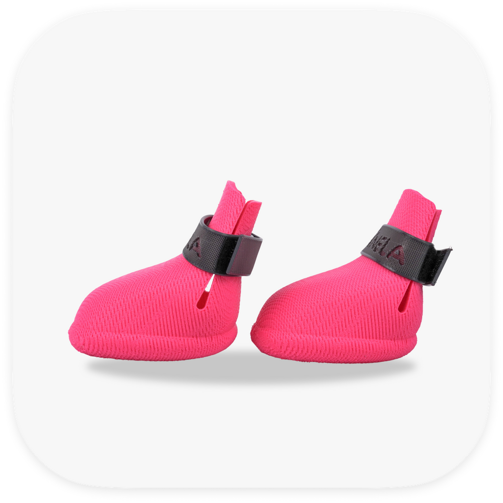 Canela ForméFit ID - Canela Pink- Urban Smoke custom two-tone dog boots - left side view