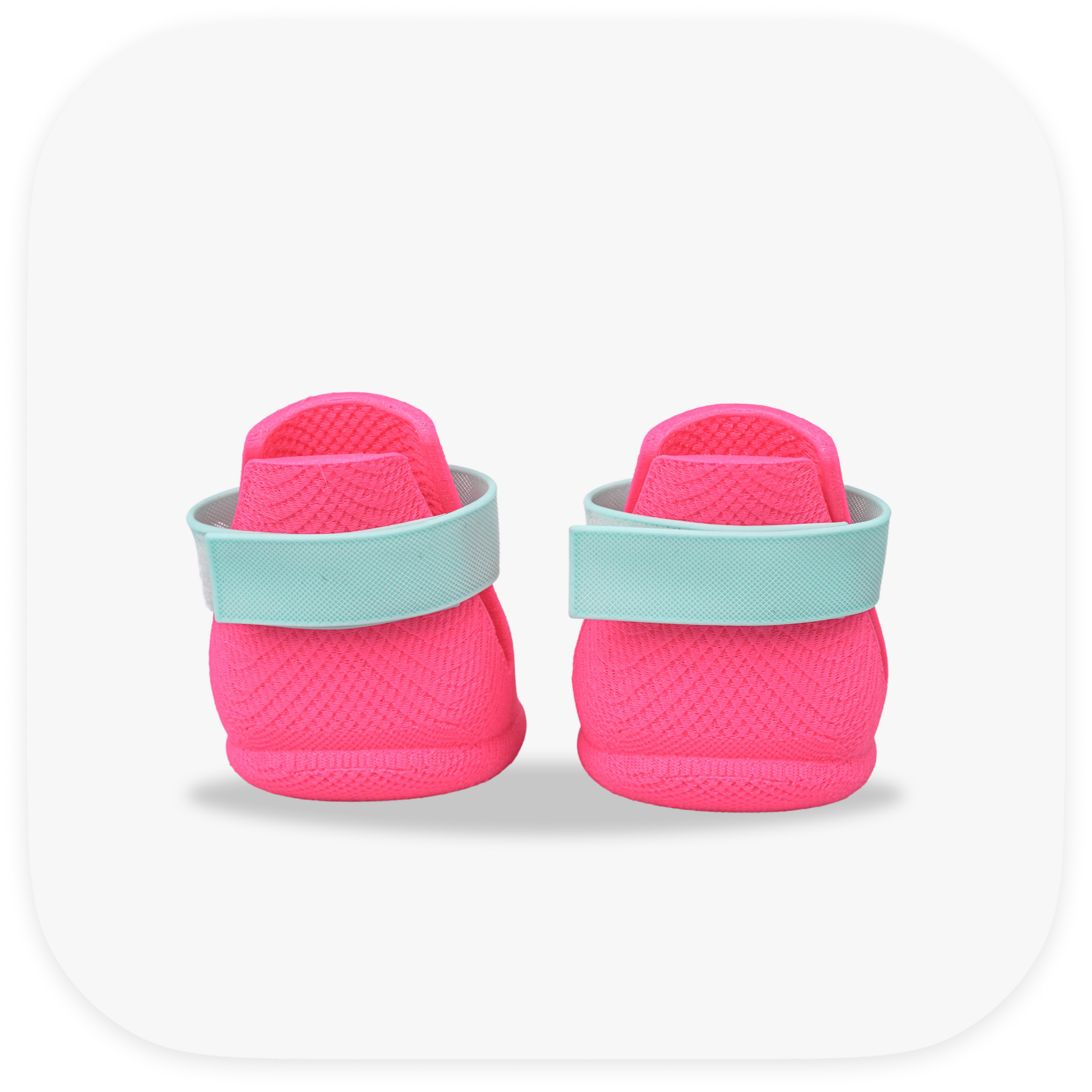 Canela ForméFit ID - Canela Pink - Turquoise custom two-tone dog boots - rear view