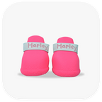 Canela ForméFit ID - Canela Pink - Turquoise custom two-tone dog boots - front view