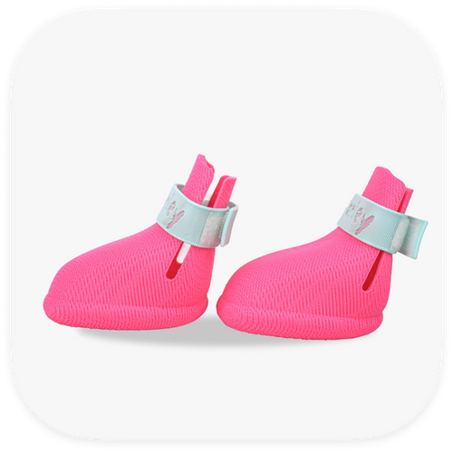 Canela ForméFit ID - Canela Pink - Turquoise custom two-tone dog boots - left side view