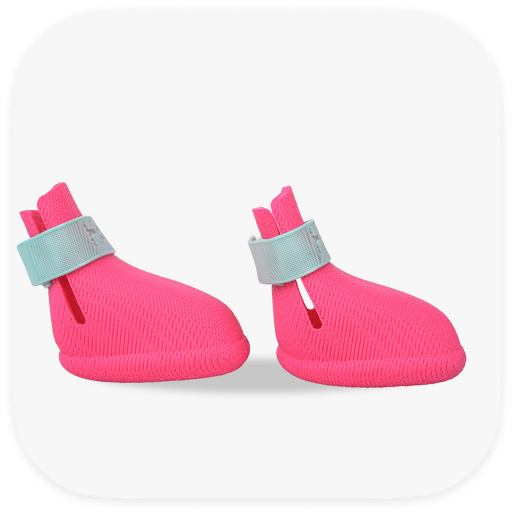 Canela ForméFit ID - Canela Pink - Turquoise custom two-tone dog boots - right side view