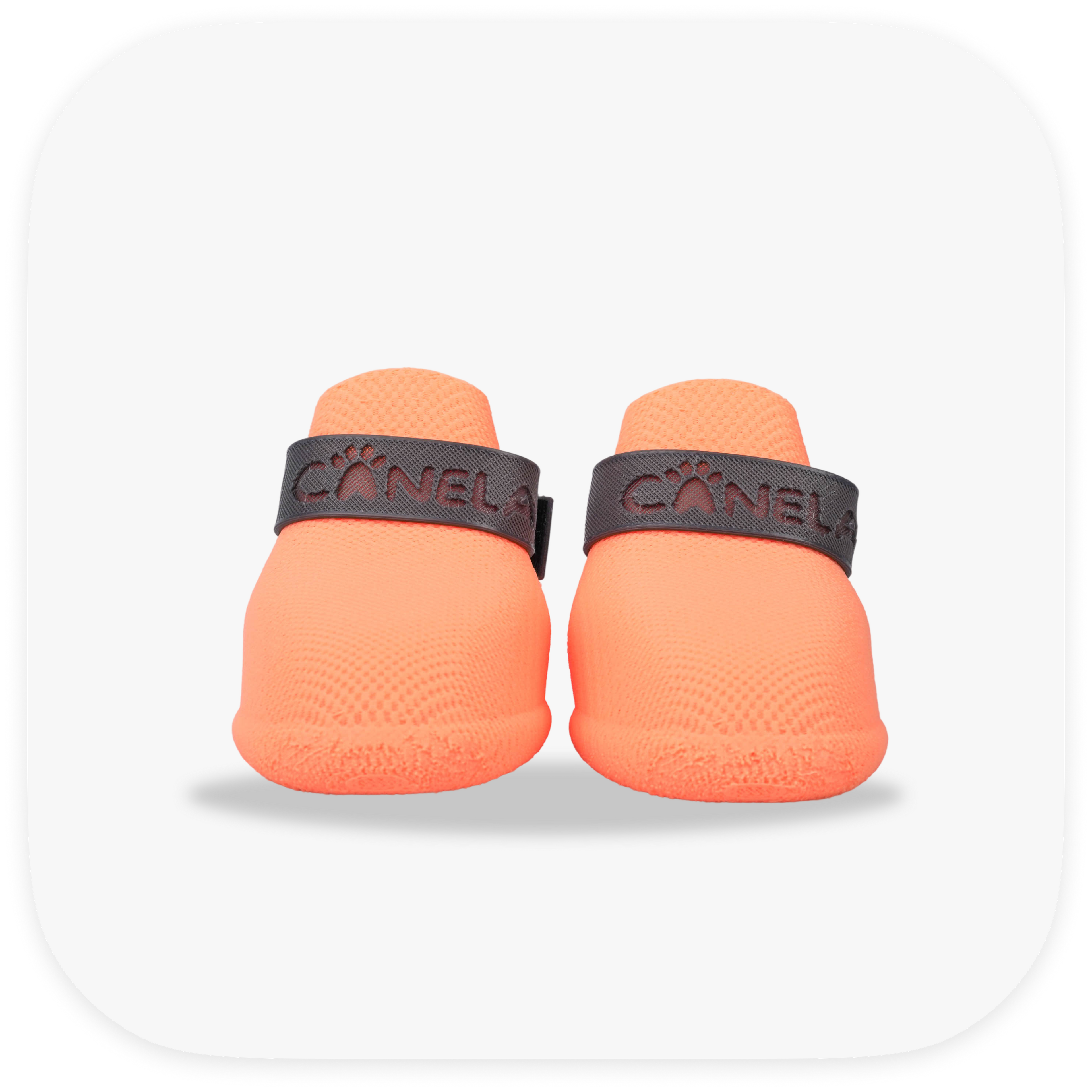 Canela ForméFit ID - Cantaloupe - Urban Smoke custom two-tone dog boots - front view