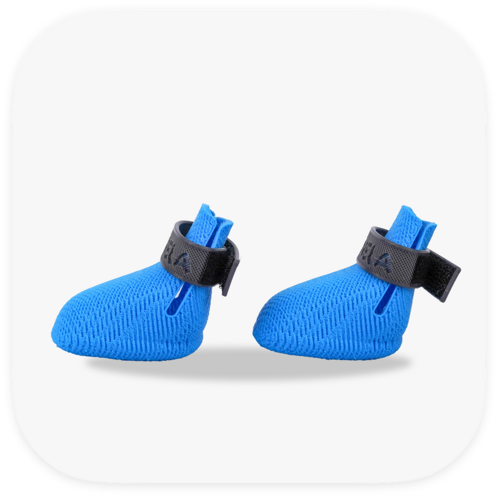 Canela ForméFit ID - Cookie Blue - Urban Smoke custom two-tone dog boots - left side view