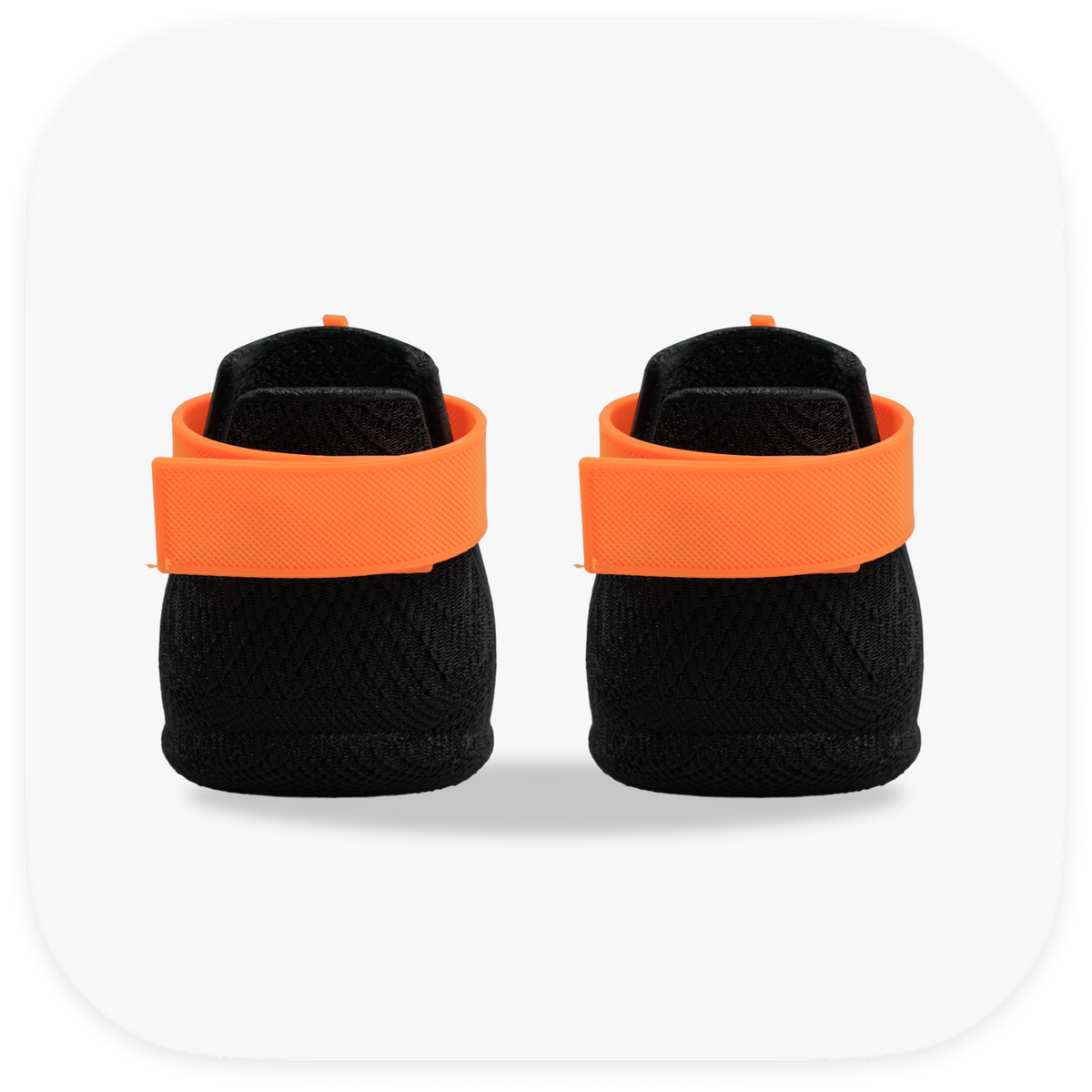 Canela ForméFit ID Halloween Pumpkin — black boots with an orange jack-o'-lantern strap, back view