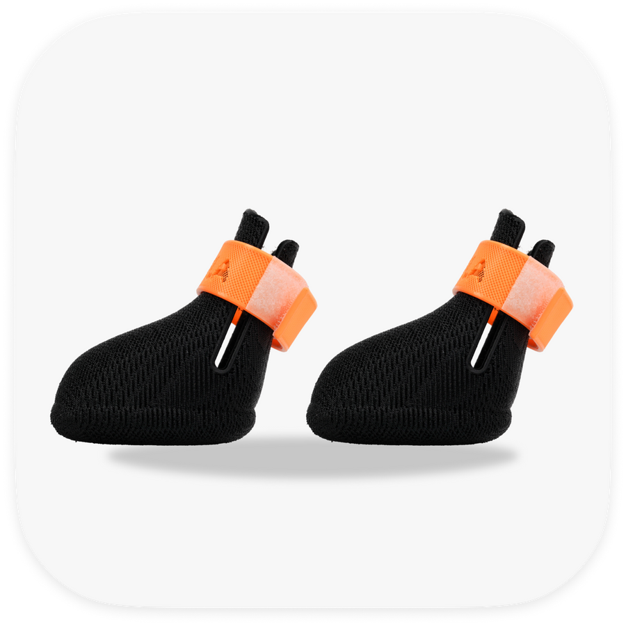 Canela ForméFit ID Halloween Black — black boots with an orange strap, left view