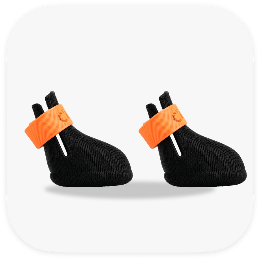 Canela ForméFit ID Halloween Black — black boots with an orange strap, right view