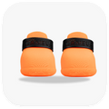 Canela ForméFit ID Halloween Orange — orange boots with a black strap, front view
