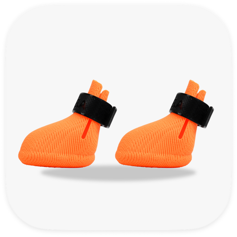 Canela ForméFit ID Halloween Orange — orange boots with a black strap, left view