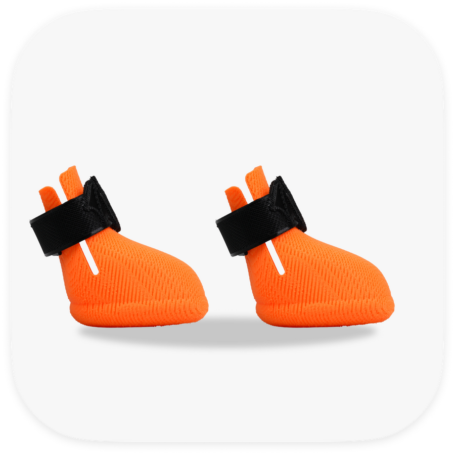 Canela ForméFit ID Halloween Bat — orange boots with a black bat strap, left view