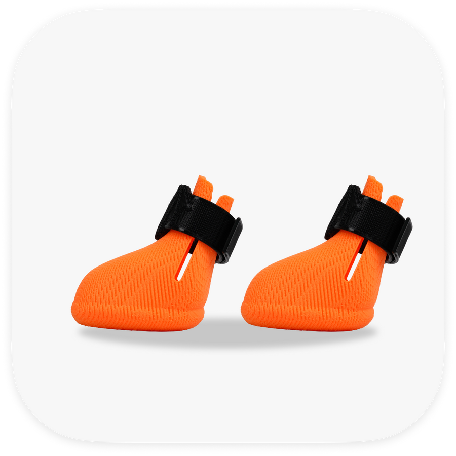 Canela ForméFit ID Halloween Bat — orange boots with a black bat strap, right view