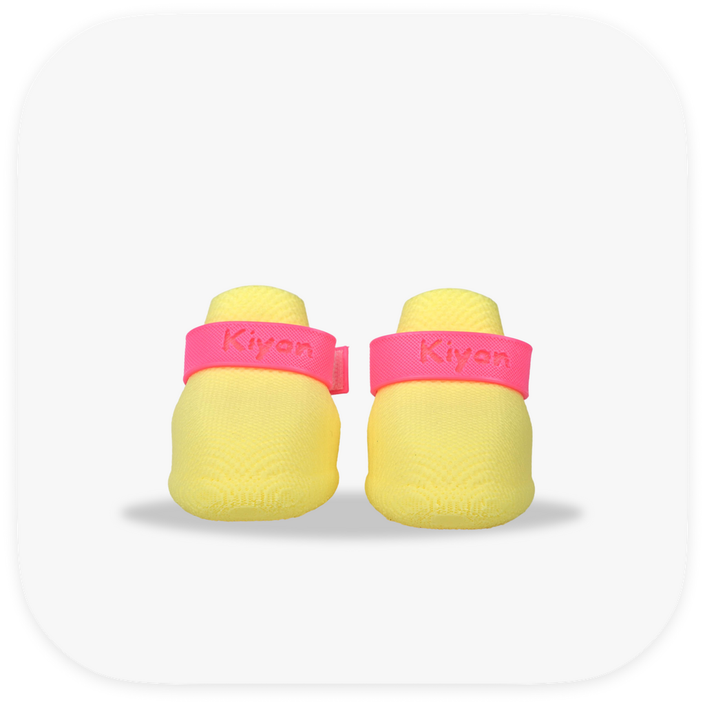Canela ForméFit ID - Limoncello - Canela Pink custom two-tone dog boots - front view