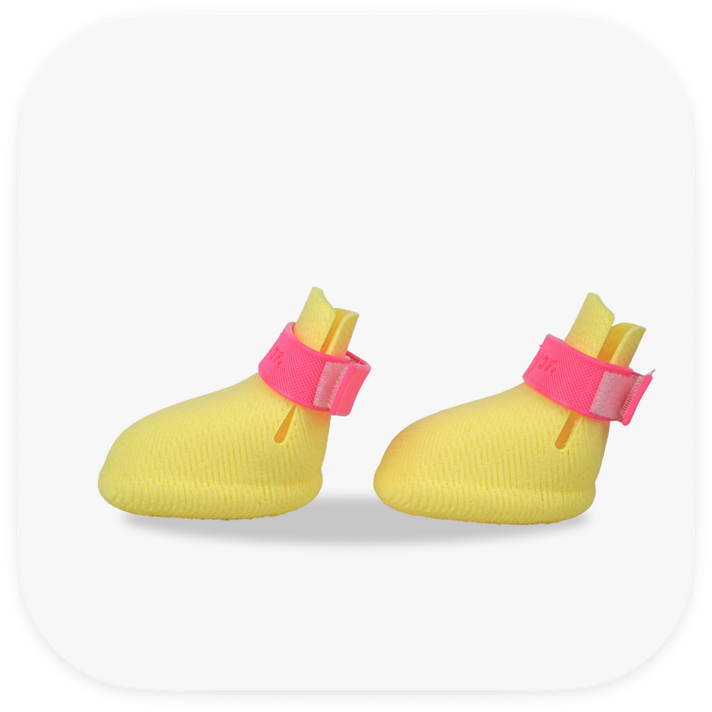 Canela ForméFit ID - Limoncello - Canela Pink custom two-tone dog boots - left side view