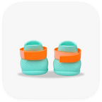 Canela ForméFit ID - Turquoise - Mandarin Orange custom two-tone dog boots - rear view