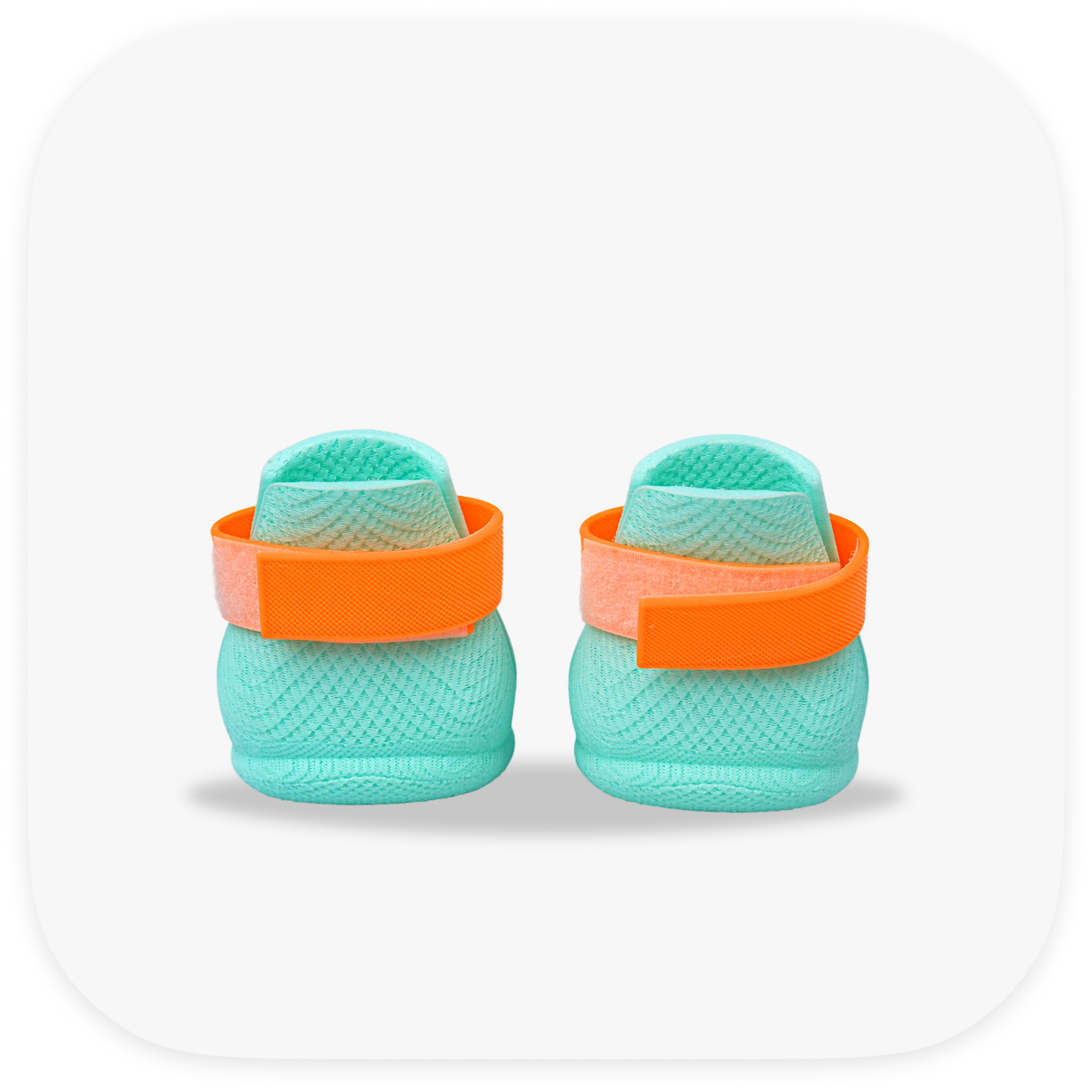 Canela ForméFit ID - Turquoise - Mandarin Orange custom two-tone dog boots - rear view