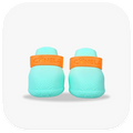Canela ForméFit ID - Turquoise - Mandarin Orange custom two-tone dog boots - front view