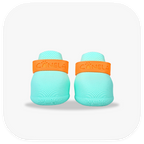 Canela ForméFit ID - Turquoise - Mandarin Orange custom two-tone dog boots - front view