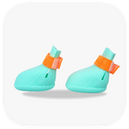 Canela ForméFit ID - Turquoise - Mandarin Orange custom two-tone dog boots - left side view