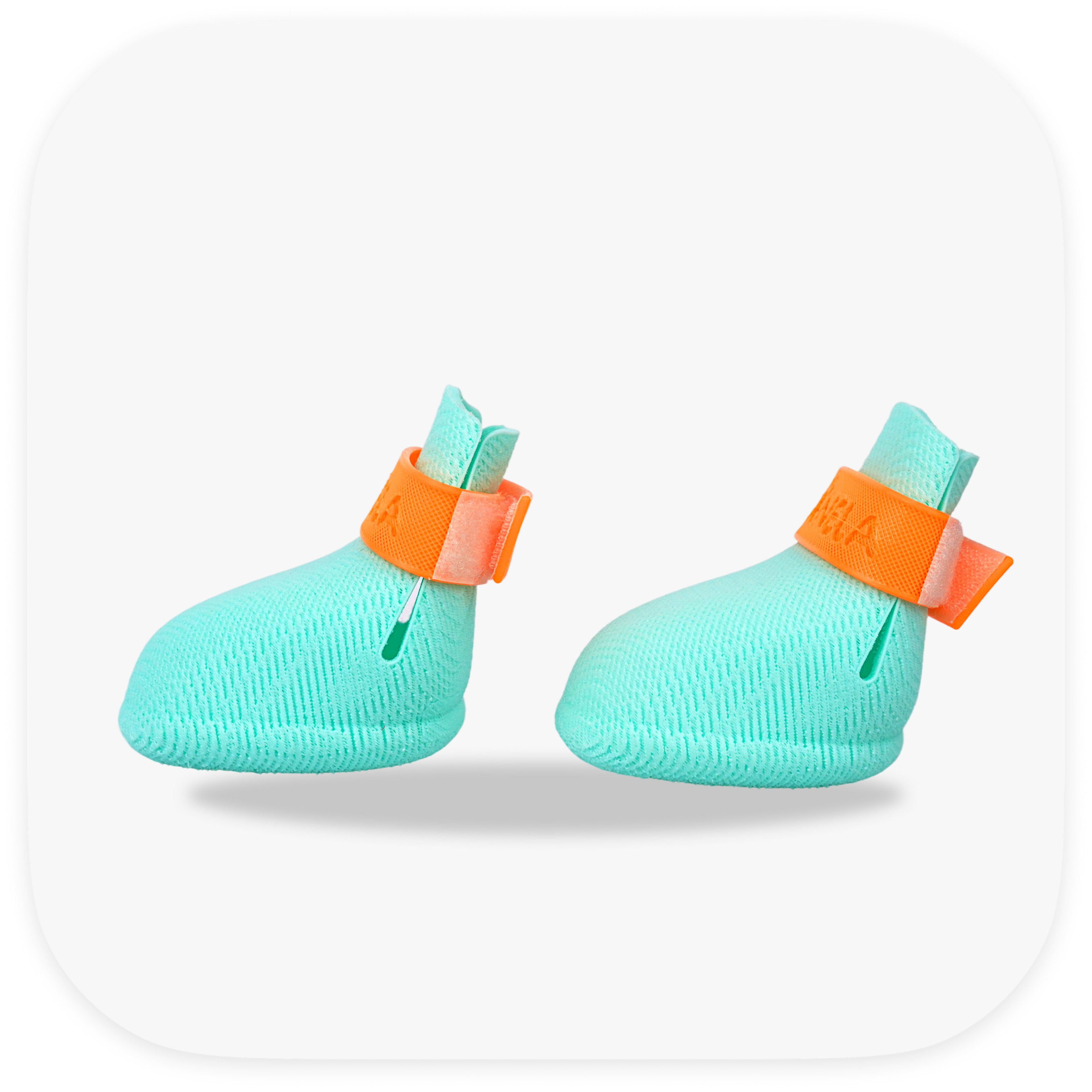 Canela ForméFit ID - Turquoise - Mandarin Orange custom two-tone dog boots - left side view