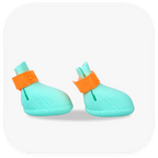 Canela ForméFit ID - Turquoise - Mandarin Orange custom two-tone dog boots - right side view