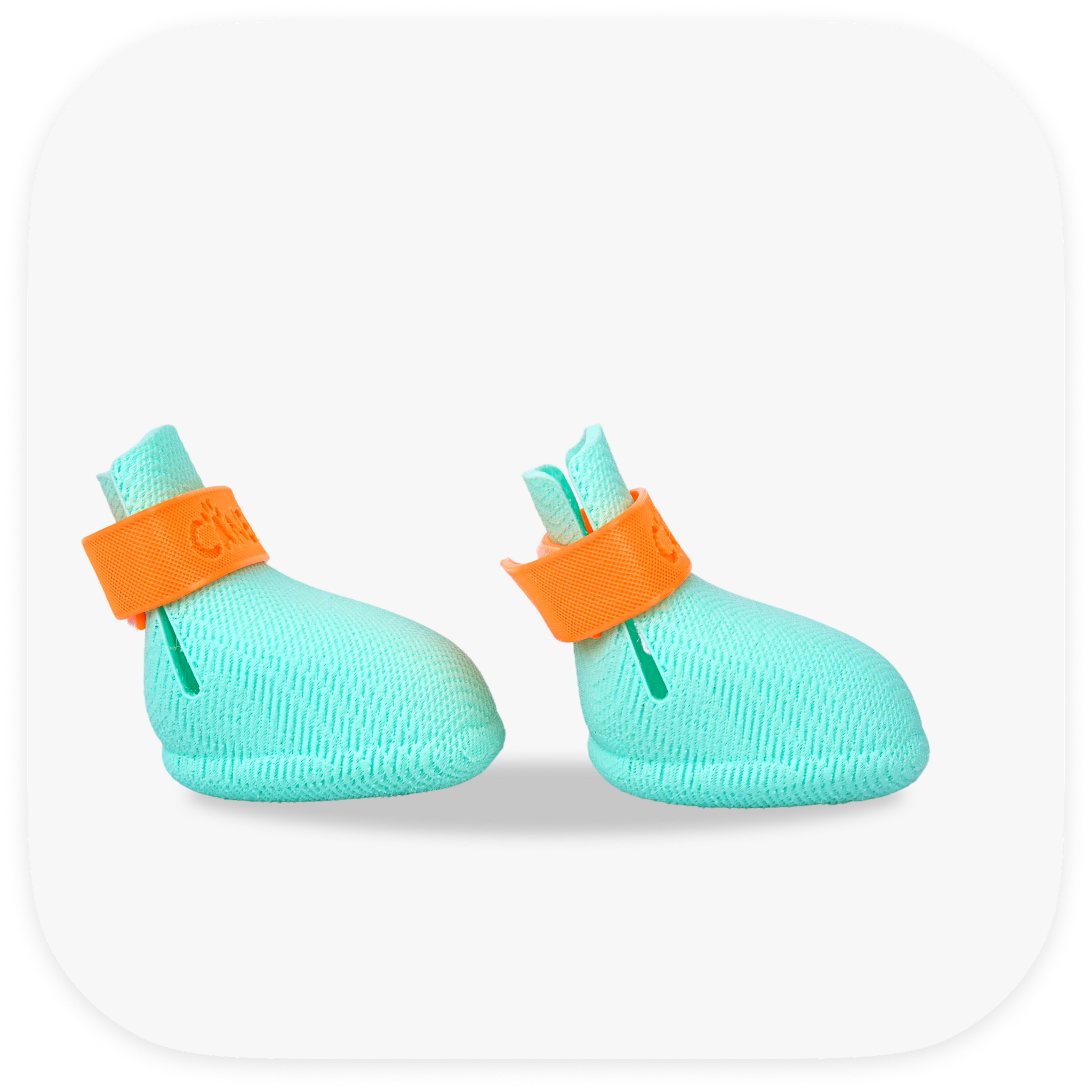 Canela ForméFit ID - Turquoise - Mandarin Orange custom two-tone dog boots - right side view