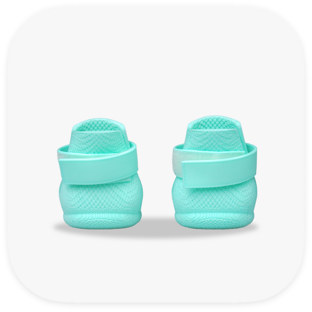 Canela ForméFit Original - Turquoise custom-fit dog boots - rear view