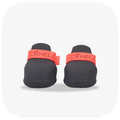 Canela ForméFit ID - Urban Smoke - Watermelon Sugar custom two-tone dog boots - front view
