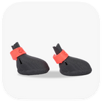 Canela ForméFit ID - Urban Smoke - Watermelon Sugar custom two-tone dog boots - right side view